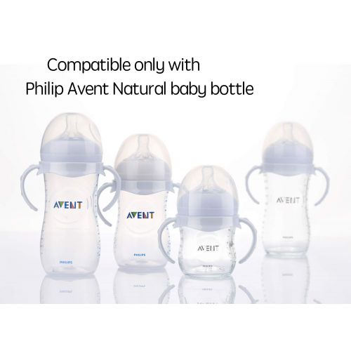  GOLOHO Compatible Baby Bottle Handles for Philips Avent Natural Baby Feeding Bottles, 2 Count