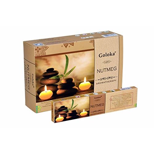  인센스스틱 GOLOKA Aromatherapy Series Collection high end Incense Sticks- 6 Boxes of 15 GMS (Total 90 GMS) (Aroma Nutmeg)