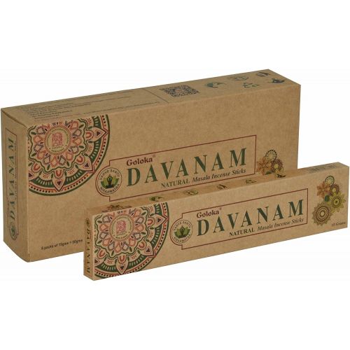  인센스스틱 GOLOKA Organika Series Collection high end Incense Sticks- 6 Boxes of 15 GMS (Total 90 GMS) (Davanam)