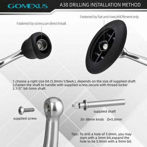  GOMEXUS Power Knob Compatible for Shimano Stradic CI4 Sahara FI Daiwa Ballistic LT Exceler LT Spinning Reel Handle Replacement Direct Fitment Metal