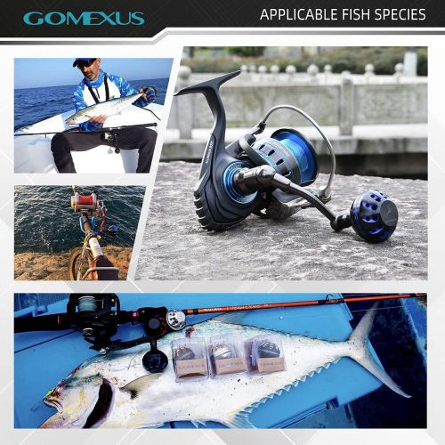  GOMEXUS Power Knob Compatible for Shimano Stradic CI4 Sahara FI Daiwa Ballistic LT Exceler LT Spinning Reel Handle Replacement Direct Fitment Metal