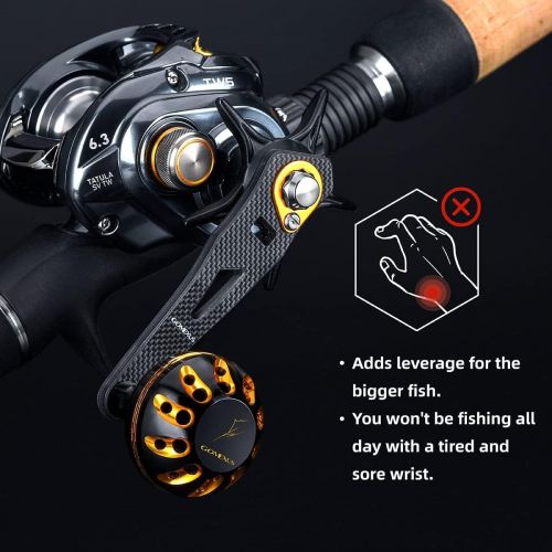  GOMEXUS Power Handle 8x5mm Compatible for Quantum Accurist S3 PT Shimano Tranx 300 400 Curado Daiwa Lexa Coastal Baitcasting Reel Handle Replacements 75mm Flounder Fishing