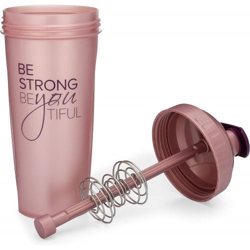  [아마존베스트]GOMOYO Motivational Quotes on Performa Perfect Shaker Bottle, 28 Ounce Classic Protein Shaker Cup, Dishwasher Safe, Perfect Gym Fitness Gift (Be Strong - Rose - 28oz)