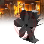 GONALIU 5 Blade Stove Fan, Heat Powered Mini Wood Stove Fan Wood Stove Fan Aluminium Silent Economic Friendly Heater Stove Fan Safe Heater Stove Fan for Fireplace Wood Burner Log B