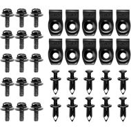 GOOACC GRC-70 35PCS Engine Under Cover Splash Shield Guard Body Bolts Bumper Fender Liner Push Retainer Fastener Rivet Clips , black