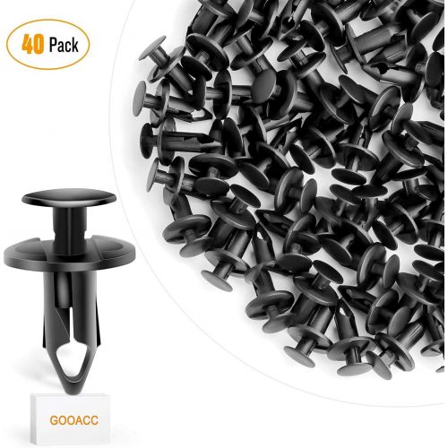  GOOACC Nylon Bumper Fastener Rivet Clips Car Door Clip Panel Audio Video Dashboard Dismantle Kits Installer Pry Tool (40PCS Fastener Rivet Clips)