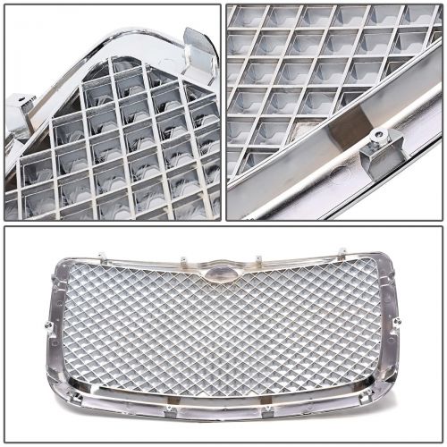  GOOACC For Chrysler 300/300C ABS Plastic Mesh Front Bumper Grille (Chrome) - 1st Gen