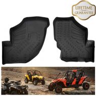 GOOACC KIWI MASTER Floor Mats Compatible for 2012-2019 Can-Am Commander/Maverick Front Row TPE Floor Liners All Weather Protection Slush Mat Black