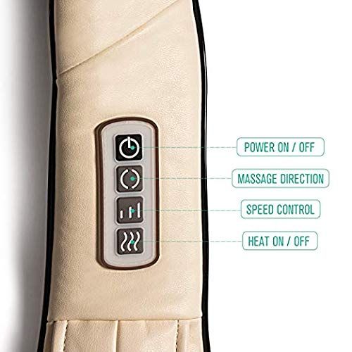  GOOACTION Gooaction Shiatsu Deep Kneading Massager Pillow with Heat, Car/Office Chair Corded Massager for...