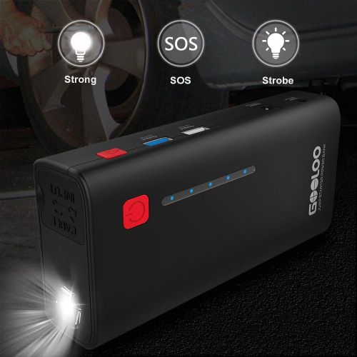  [아마존 핫딜]  [아마존핫딜]GOOLOO 800A Peak 18000mAh SuperSafe Car Jump Starter with USB Quick Charge 3.0 (Up to 7.0L Gas or 5.5L Diesel Engine), 12V Portable Power Pack Auto Battery Booster Phone Charger Bu