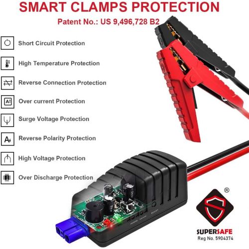  [아마존 핫딜]  [아마존핫딜]GOOLOO 800A Peak 18000mAh SuperSafe Car Jump Starter with USB Quick Charge 3.0 (Up to 7.0L Gas or 5.5L Diesel Engine), 12V Portable Power Pack Auto Battery Booster Phone Charger Bu