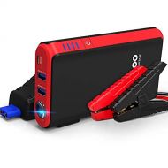 [아마존 핫딜]  [아마존핫딜]GOOLOO Quick Charge in & Out, 500A Peak SuperSafe Car Jump Starter (Up to 4.5L Gas) Power Pack 12V Auto Battery Booster Portable Phone Charger, Built-in LED Light, Black/Red