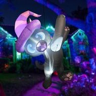 할로윈 용품GOOSH 5 FT Halloween Inflatable Outdoor Hanging Wizard Black Cat, Blow Up Yard Decoration Clearance with LED Lights Built-in for Holiday/Party/Yard/Garden