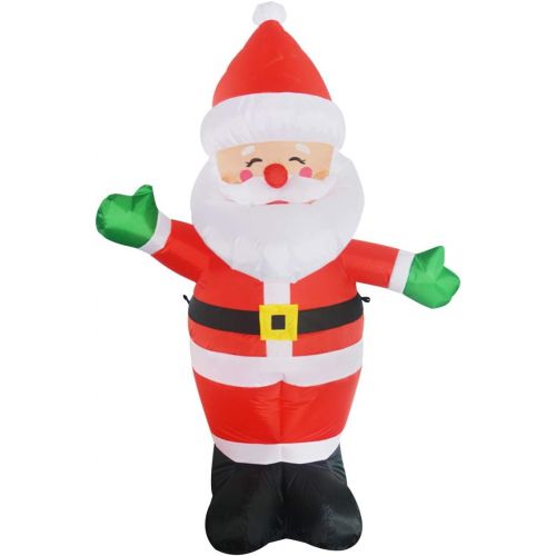  할로윈 용품GOOSH 5 FT Christmas Inflatable Outdoor Smiley Santa Claus, Blow Up Yard Decoration Clearance with LED Lights Built-in for Holiday/Party/Xmas/Yard/Garden