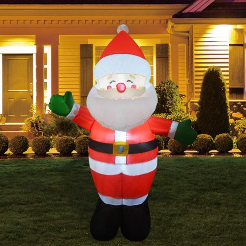  할로윈 용품GOOSH 5 FT Christmas Inflatable Outdoor Smiley Santa Claus, Blow Up Yard Decoration Clearance with LED Lights Built-in for Holiday/Party/Xmas/Yard/Garden
