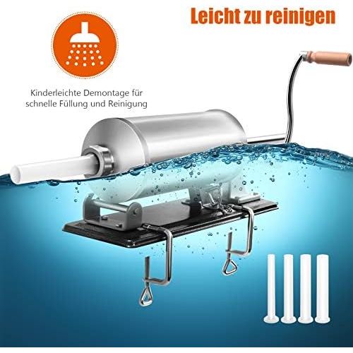  Goplus GOPLUS Edelstahl Wurstfueller Wurstfuellmaschine manuell Wurstmaschine Wurstpress Wurstspritze 4,8 L