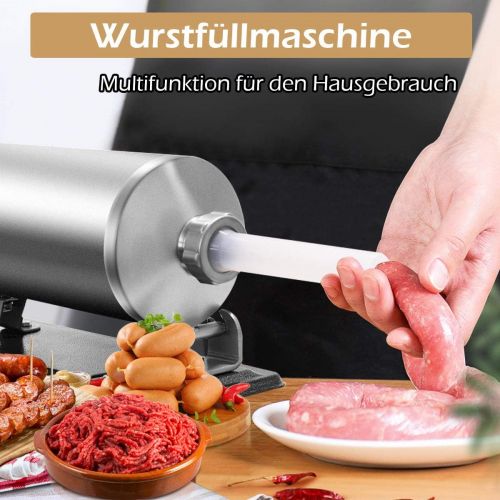  Goplus GOPLUS Edelstahl Wurstfueller Wurstfuellmaschine manuell Wurstmaschine Wurstpress Wurstspritze 4,8 L