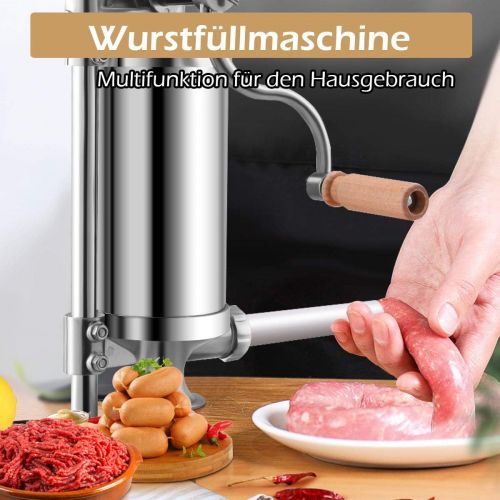  [아마존베스트]GOPLUS Stainless Steel Sausage Filler Sausage Filler Manual Sausage Machine Sausage Press Sausage Syringe (1.5 L)