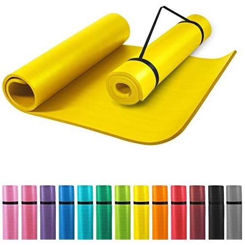  [아마존베스트]Gorilla Sports Extra-Thin Yoga Mat, 190 x 60 x 1.5 cm / 190 x 100 x 1.5 cm, Non-Slip and Phthalate-Free, Gym Mat for Fitness, Yoga and Pilates, in 13 Colours