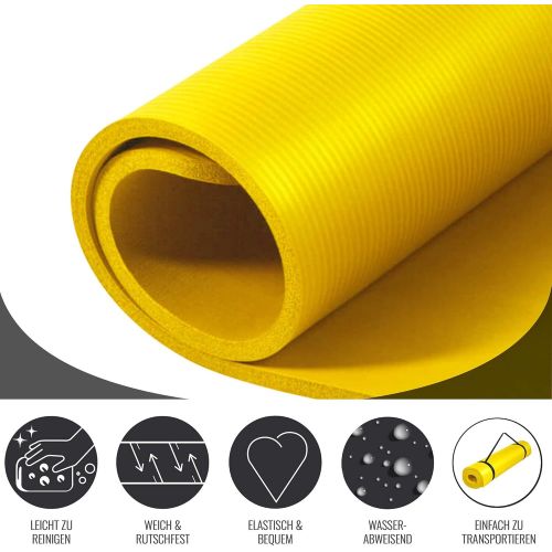  [아마존베스트]Gorilla Sports Extra-Thin Yoga Mat, 190 x 60 x 1.5 cm / 190 x 100 x 1.5 cm, Non-Slip and Phthalate-Free, Gym Mat for Fitness, Yoga and Pilates, in 13 Colours