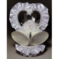 GOS Rhinestone Heart and Double Bells Wedding Cake Topper (300)