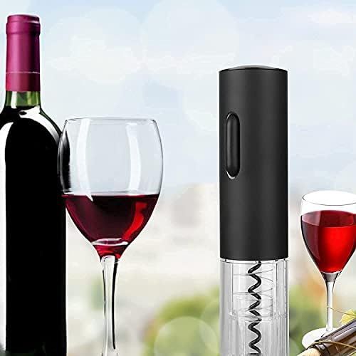  [아마존베스트]GOSCIEN Electric Wine Bottle Opener, Cordless Rechargeable Wine Opener, Automatic Corkscrew with USB Charging and Foil Cutter (Base), LED Indicator Light-Stainless Steel (Black)