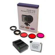 GOSCOPE Hero4 RED Filter & Battery Bundle - Includes GoPro Hero4 Red, Magenta, and Snorkel Filters Includes GoPro Hero4 Spare Battery and Charging Dock