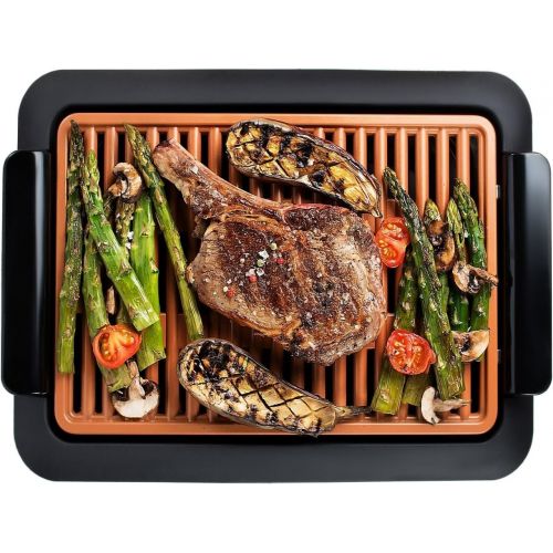  [아마존베스트]Gotham Steel Smokeless Grill Indoor Grill Ultra Nonstick Electric Grill  Dishwasher Safe Surface, Temp Control, Metal Utensil Safe, Barbeque Indoors with No Smoke!