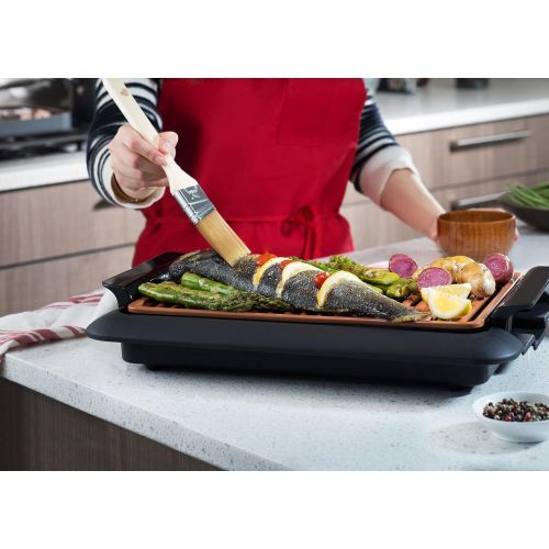  [아마존베스트]Gotham Steel Smokeless Grill Indoor Grill Ultra Nonstick Electric Grill  Dishwasher Safe Surface, Temp Control, Metal Utensil Safe, Barbeque Indoors with No Smoke!