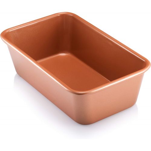  Gotham Steel Bakeware Loaf Pan ? Nonstick Loaf Pan, XL 9.7” x 5.75” x 2.8” Full Size Loaf Pan Even Heat g, Metal U& Non-Warp Technology with Ultra Nonstick Ceramic Coatintensil & D