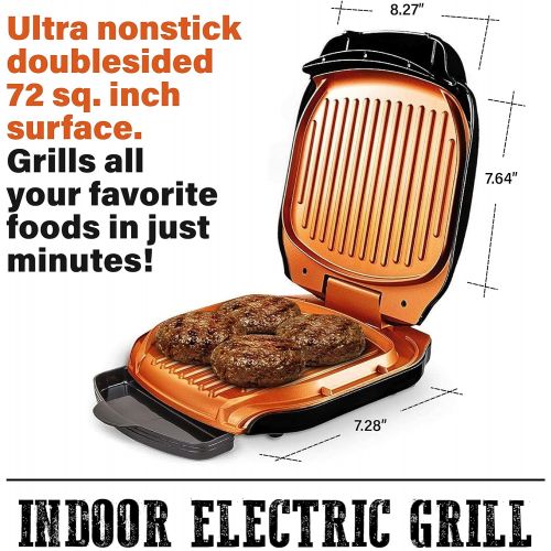  Gotham Steel Electric Grill Low Fat Multipurpose Sandwich Grill with Nonstick Copper Coating ? As Seen on TV Large