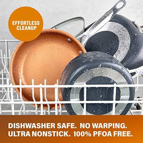  Gotham Steel Pots and Pans Set 12 Piece Cookware Set with Ultra Nonstick Ceramic Coating by Chef Daniel Green, 100% PFOA Free, Stay Cool Handles, Metal Utensil & Dishwasher Safe -