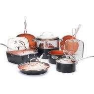 Gotham Steel Ultimate 15 Piece All in One Chef’s Kitchen Set Copper Coating ? Includes Skillets, Stock Pots, Deep Square Pan with Fry Basket