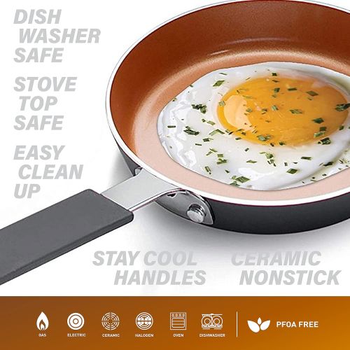  Gotham Steel Mini Egg and Omelet Pan with Ultra Nonstick Titanium & Ceramic Coating - 5.5, Dishwasher Safe, Stay Cool Handle