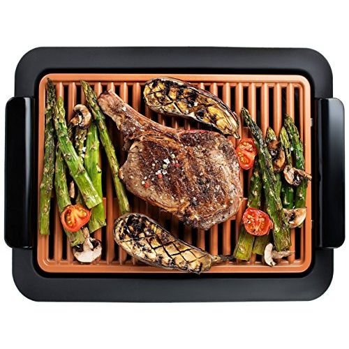  [아마존베스트]Gotham Steel Smokeless Grill Indoor Grill Ultra Nonstick Electric Grill  Dishwasher Safe Surface, Temp Control, Metal Utensil Safe, Barbeque Indoors with No Smoke!