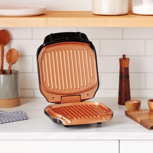  [아마존베스트]Gotham Steel 2053 Low Fat Multipurpose Sandwich Grill Nonstick Copper Coating  As Seen on TV, Large, Black