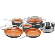 [아마존베스트]Gotham Steel Pots and Pans 10 Piece Cookware Set with Nonstick Ceramic Coating by Chef Daniel Green  Graphite, Fry, Stock Steamer Insert