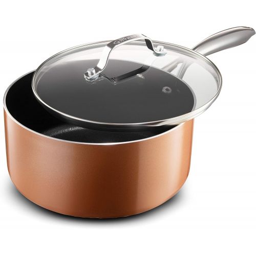  [아마존베스트]Gotham Steel Cookware, 2.5 Quart Sauce Pan, Brown