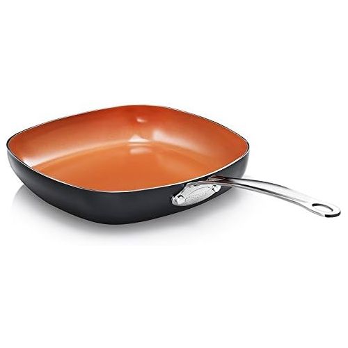  [아마존베스트]Gotham Steel Copper Square Shallow Pan with Super Nonstick Ti-Cerama Coating, 9.5 Inch