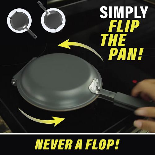  [아마존베스트]Gotham Steel Double Pan  Nonstick Copper Easy to Flip Pan with Rubber Grip Handles for Fluffy Pancakes, Perfect Omelets, Frittatas, French Toast and More! Dishwasher Safe