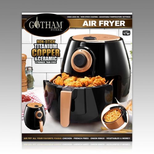  GOTHAM STEEL Gotham Steel Air Fryer XL 3.8 Liter with Rapid Air Technology for Oil Free Healthy Cooking Adjustable Temperature Control with Auto ShutoffDishwasher Safe with Nonstick Copper Coa
