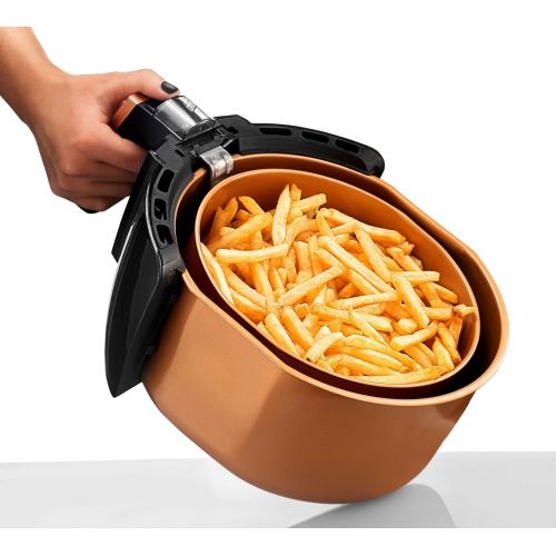  GOTHAM STEEL Gotham Steel Air Fryer XL 3.8 Liter with Rapid Air Technology for Oil Free Healthy Cooking Adjustable Temperature Control with Auto ShutoffDishwasher Safe with Nonstick Copper Coa