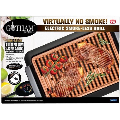  GOTHAM STEEL Gotham Steel 1619 Smokeless Electric Grill, Large, Brown