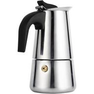 GOTOTOP Espresso Coffee Maker,100ml Stainless Steel Espresso Percolator Coffee Mocha Coffee Pot Kettle Stove Top Maker Mocha Pot for Use on Gas or Electric Stove (100ml)