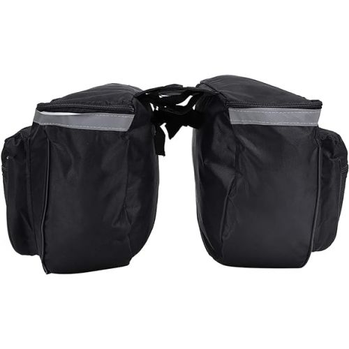  Bike Rear Carrier Bag, Bike Rack Rear Seat Tail Saddlebag, 25L Rear Seat Tail Carrier Trunk Double Pannier Bag