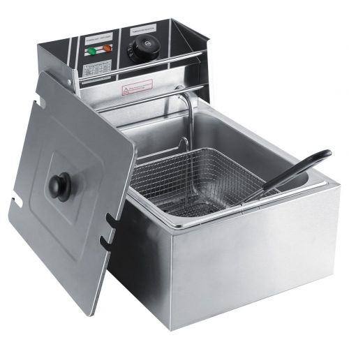  GOTOTOP 6L Edelstahl Fritteuse mit Korb Heizsystem Elektrisch Heissluftfritteuse 220-240V