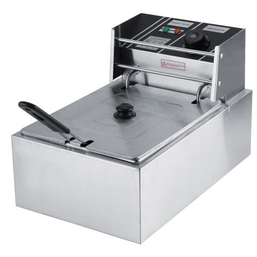  GOTOTOP 6L Edelstahl Fritteuse mit Korb Heizsystem Elektrisch Heissluftfritteuse 220-240V