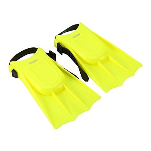  GOTOTOP Kinder Schnorchel Set, Schwimmbrille, Atemschlauch, Tauchflosse Perfekt fuer 6-10 jahrige Kinder Tauchen und Schnorcheln (Gelb)