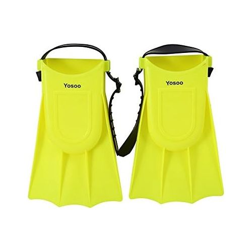  GOTOTOP Kinder Schnorchel Set, Schwimmbrille, Atemschlauch, Tauchflosse Perfekt fuer 6-10 jahrige Kinder Tauchen und Schnorcheln (Gelb)