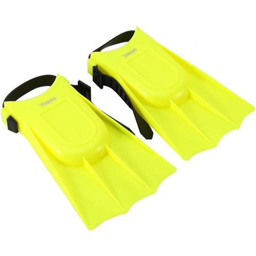  GOTOTOP Kinder Schnorchel Set, Schwimmbrille, Atemschlauch, Tauchflosse Perfekt fuer 6-10 jahrige Kinder Tauchen und Schnorcheln (Gelb)